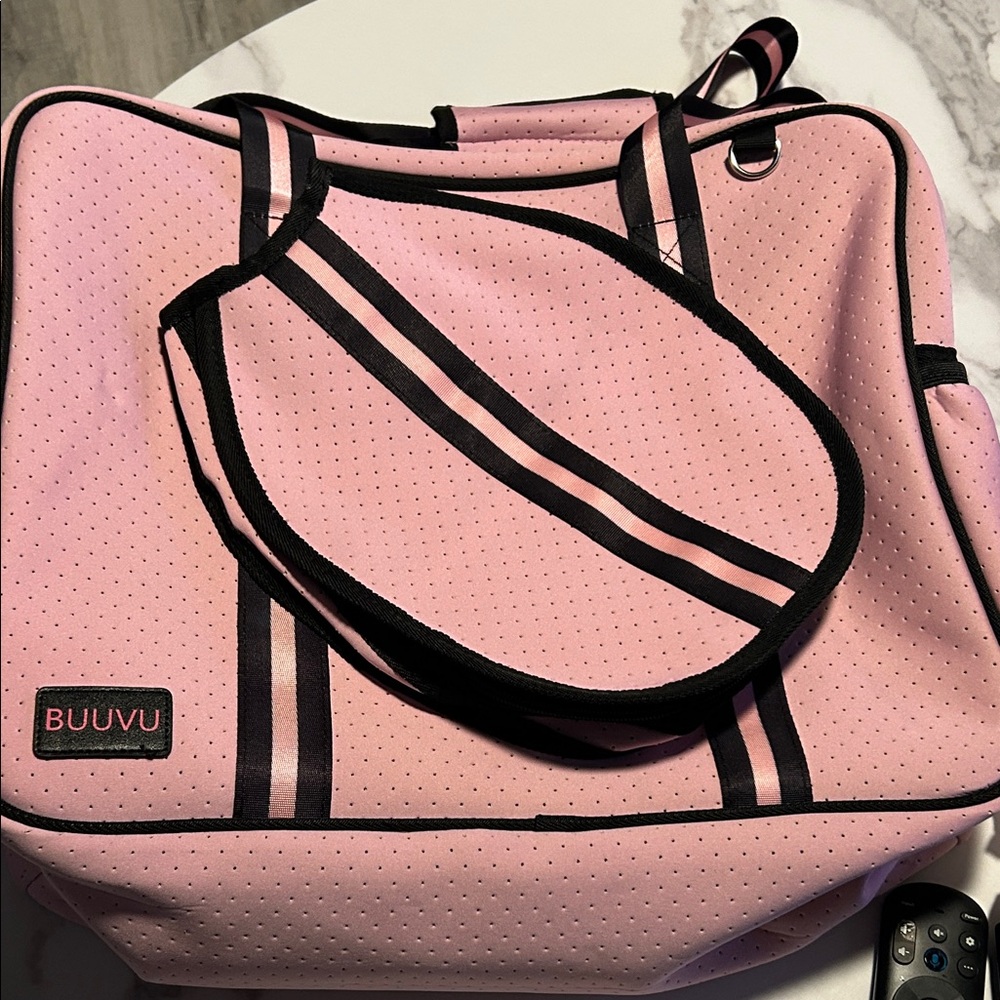 Buuvu Pickleball Women's Tote Bag Pink & Black